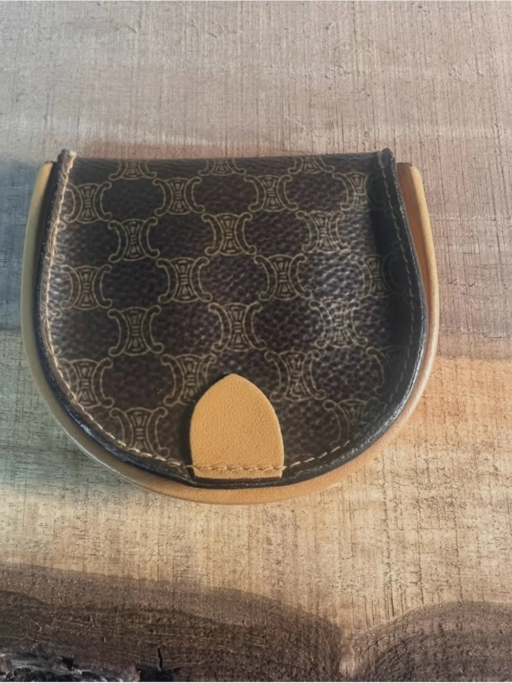 Vintage Celine Macadam Coin Pouch Brown Monogram Made in  Italy Wallet Case